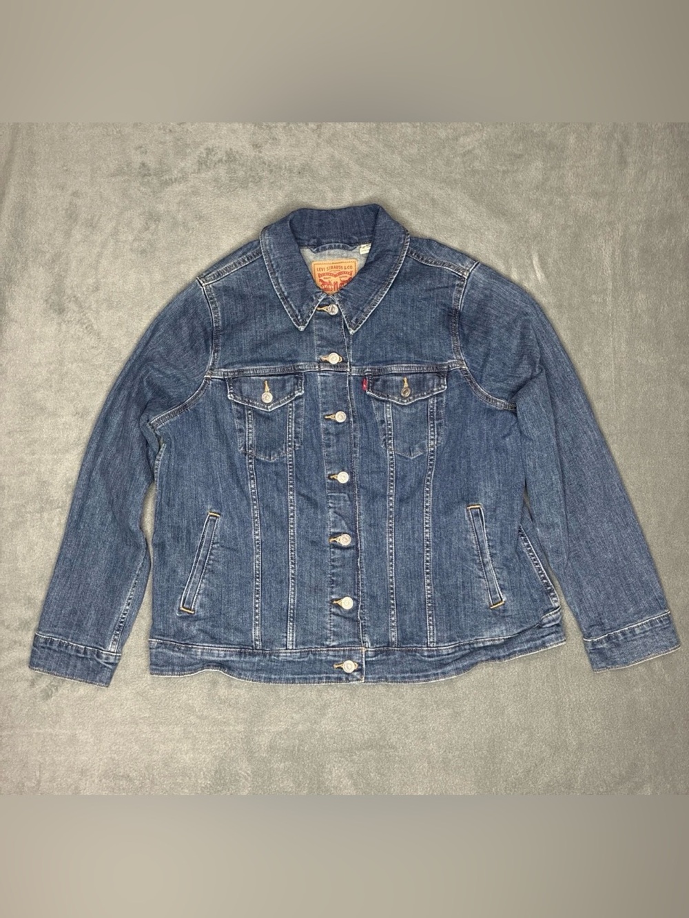 Levi's Women's Dark Blue Denim Trucker Jacket 2X Plus